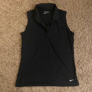 Black sleeveless Women’s Nike golf polo